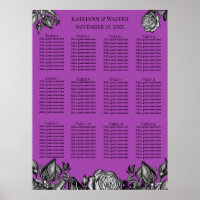 Boda Electric Purple de rosas negras y blancas