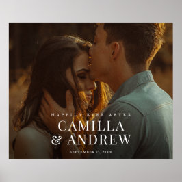 Póster Boda elegante de foto moderna bienvenida