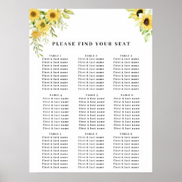 Póster Boda elegante geométrica de girasol de oro