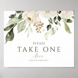 Póster Boda Elegante Por Favor Toma Un Rótulo Foliage Bla