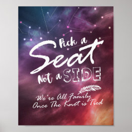 Póster Boda Elige un Asiento No un Lado Estrellas Galaxia