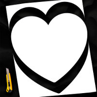 Boda en blanco de plantilla de 24" Love Heart Temp