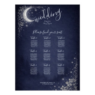 Póster Boda en el Bosque Celestial bajo la Luz de la Luna