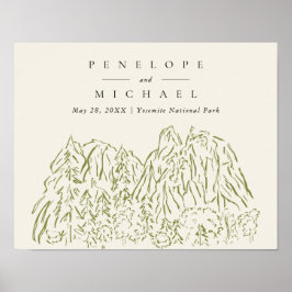 Póster Boda en la montaña del Parque Nacional Yosemite