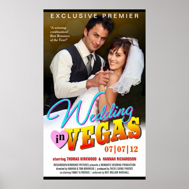 Póster Boda en Las Vegas - Plantilla de fotografía de Pos (Frente)
