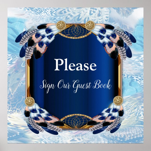 Póster Boda Exótico Blue Dream Catcher (Frente)