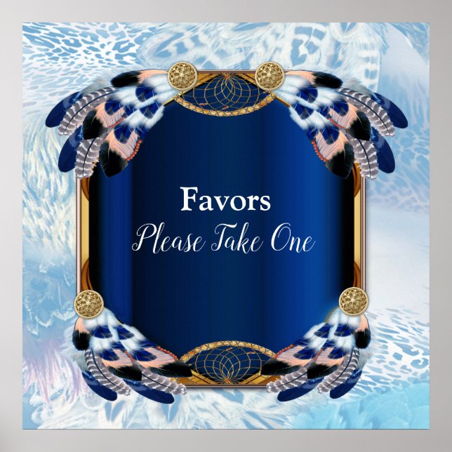 Póster Boda Exótico Blue Dream Catcher (Frente)