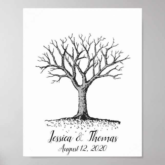 Póster Boda Fingerprint Guest Book (Frente)