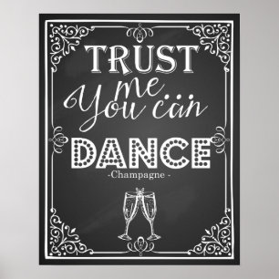 Póster boda firma créeme que puedes bailar champagne