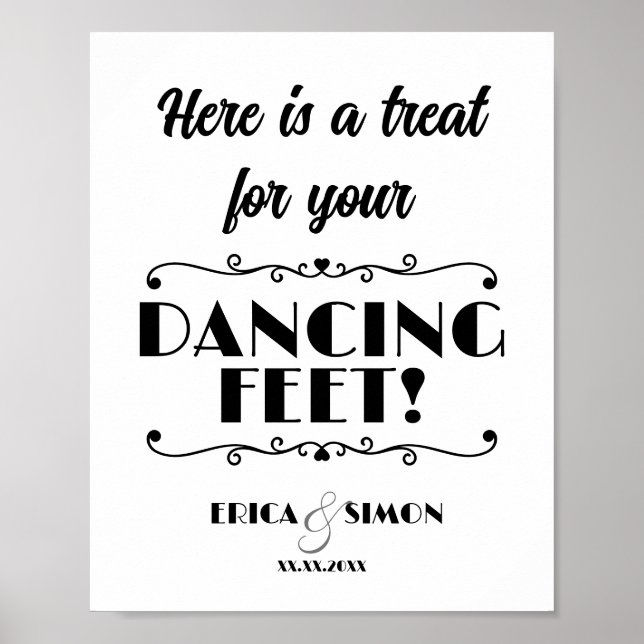 Póster Boda firma Heres un regalo para tus pies bailarine (Frente)