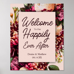 Póster Boda floral