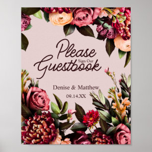 Póster Boda floral