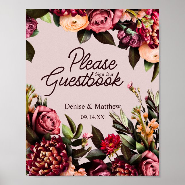 Póster Boda floral (Frente)
