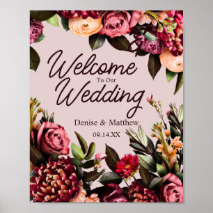 Póster Boda floral