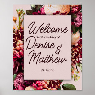 Póster Boda floral