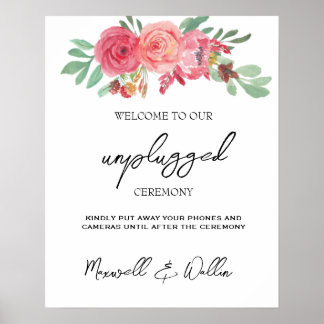 Póster Boda floral acuarela de verano