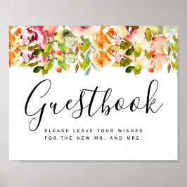 Póster Boda floral acuarela de verano