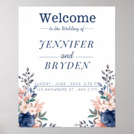 Póster Boda floral acuarela de verano