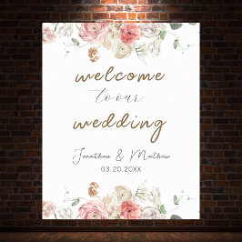 Póster Boda floral acuarela de verano