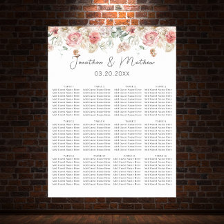 Póster Boda floral acuarela de verano
