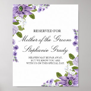 Póster Boda floral acuático del jardín de verano reservad