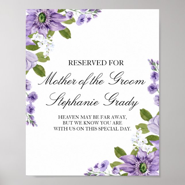 Póster Boda floral acuático del jardín de verano reservad (Frente)