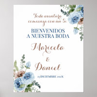Boda floral azul español