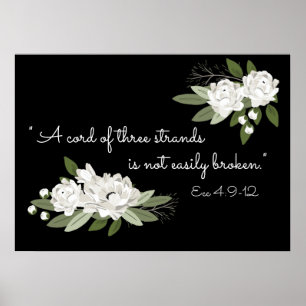 Póster Boda floral blanco esprimones poster verso