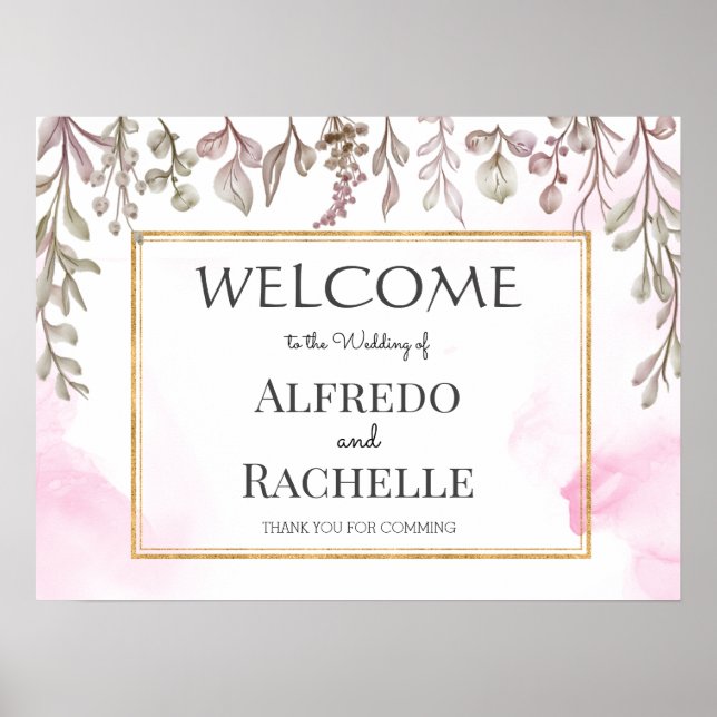 Póster Boda floral de jardín de verano (Frente)