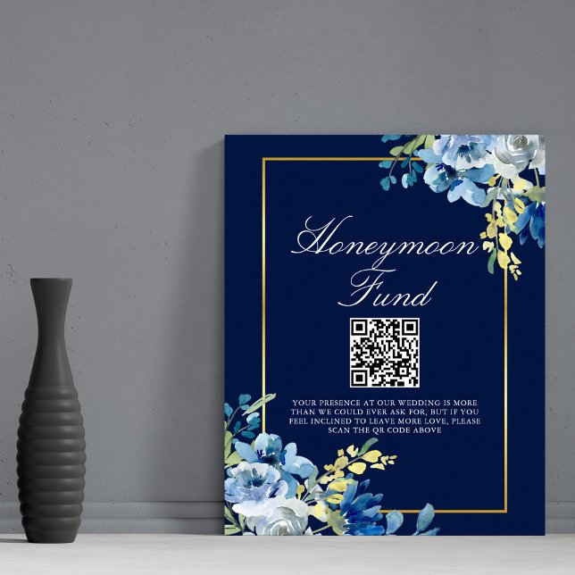 Póster Boda floral de oro azul de la marina de la moda de (Subido por el creador)