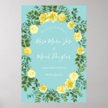 Boda floral de primavera amarilla y Aqua