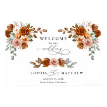 Boda floral de terracota naranja quemada