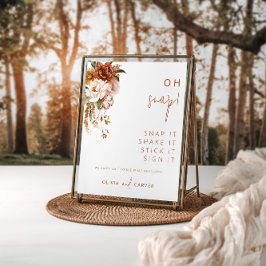 Póster Boda Floral Editable Sunset - Libro de la foto