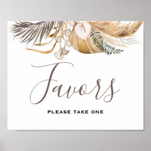 Póster Boda Floral Mínimo de Hojas