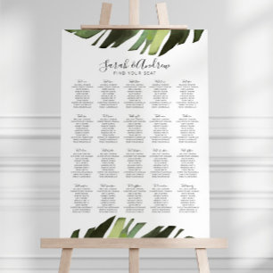 Póster Boda floral tropical de hojas de palmera Poster de
