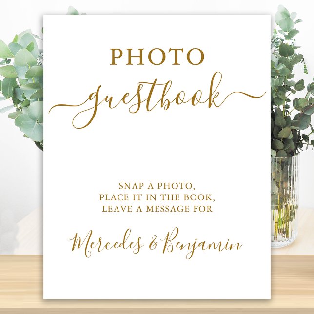 Póster Boda Foto Invitado Elegante Rótulo de caligrafía d (Subido por el creador)