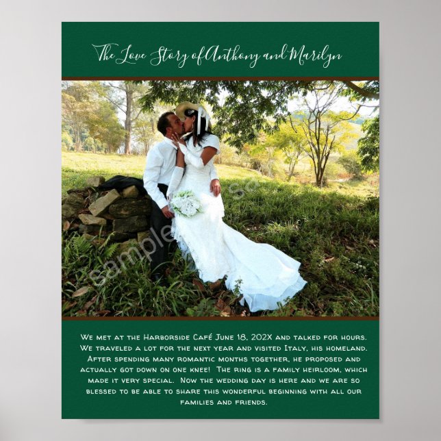 Póster Boda Foto Poster de historias de amor Keepsake (Frente)