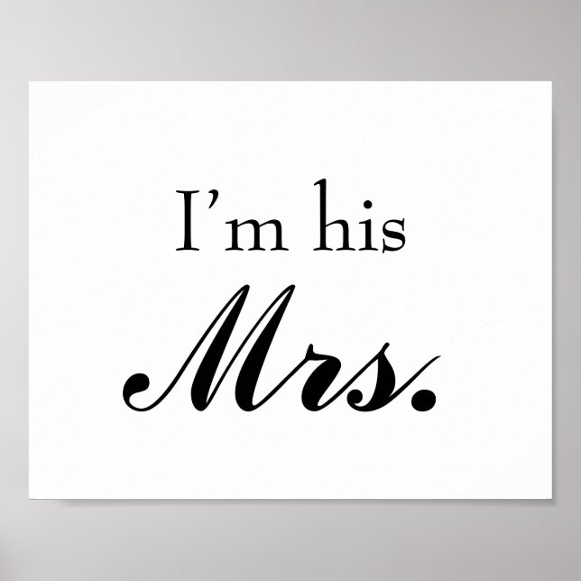 Póster Boda foto-prop cartel "Soy su señora" la novia (Frente)