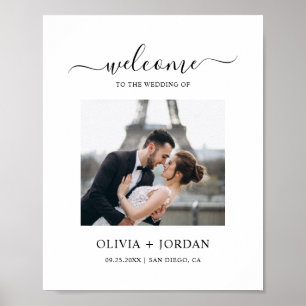 Póster Boda fotográfico Bienvenidos Boda Minimalista mode