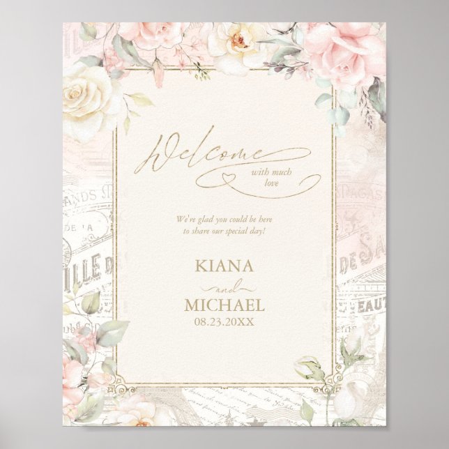 Póster Boda francés de romance Bienvenido Rubor ID870 (Frente)