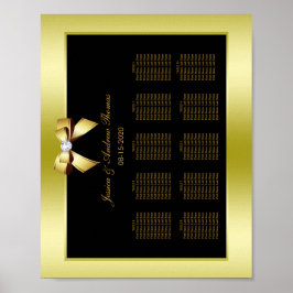 Póster Boda Glamurosa con Arco de Oro y Negro