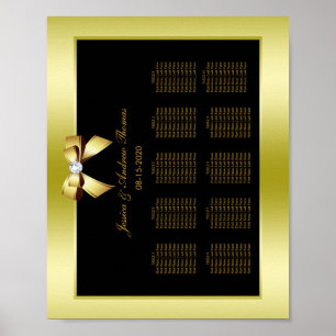 Póster Boda Glamurosa con Arco de Oro y Negro