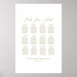 Póster Boda Gold Encuentra Tu Rótulo De Asientos