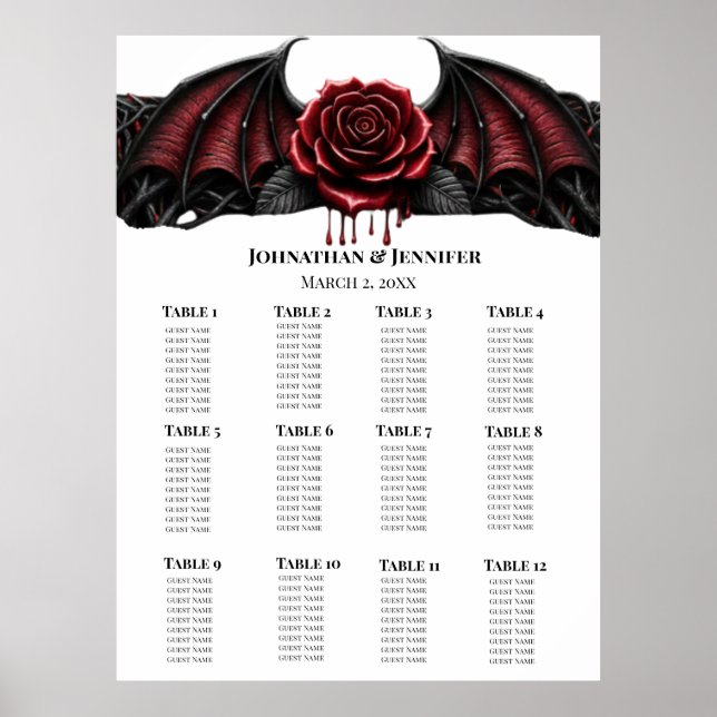 Póster Boda Gótica de Vampire de Noche Eterna Romance Osc (Frente)