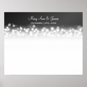 Póster Boda Guestbook Magic Sparkle Black