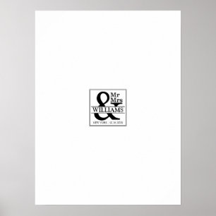 Póster Boda Guestbook Signature Board - Mr & Mrs.