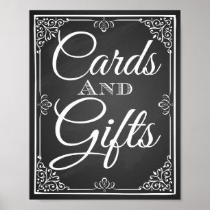 Póster Boda imprimir "Cartas y tablero de regalo