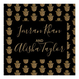 Póster Boda india Salven la fecha Hamsa Henna