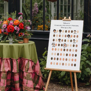 Póster Boda interactivo divertido Rótulo Doodle Guestbook