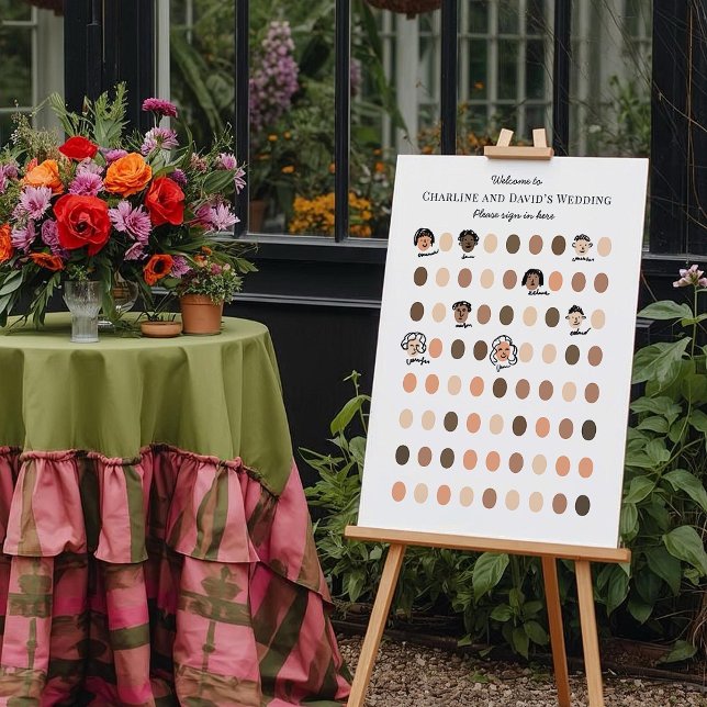 Póster Boda interactivo divertido Rótulo Doodle Guestbook (Subido por el creador)